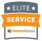 A logo for an elite service home advisor.